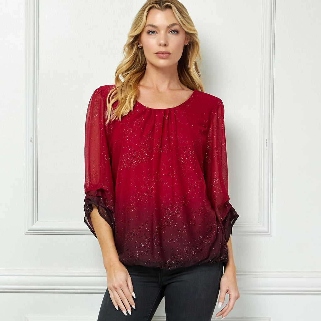 Winslow Collection - Women’s Radiance Ombre Sparkle Blouse - G51014S977