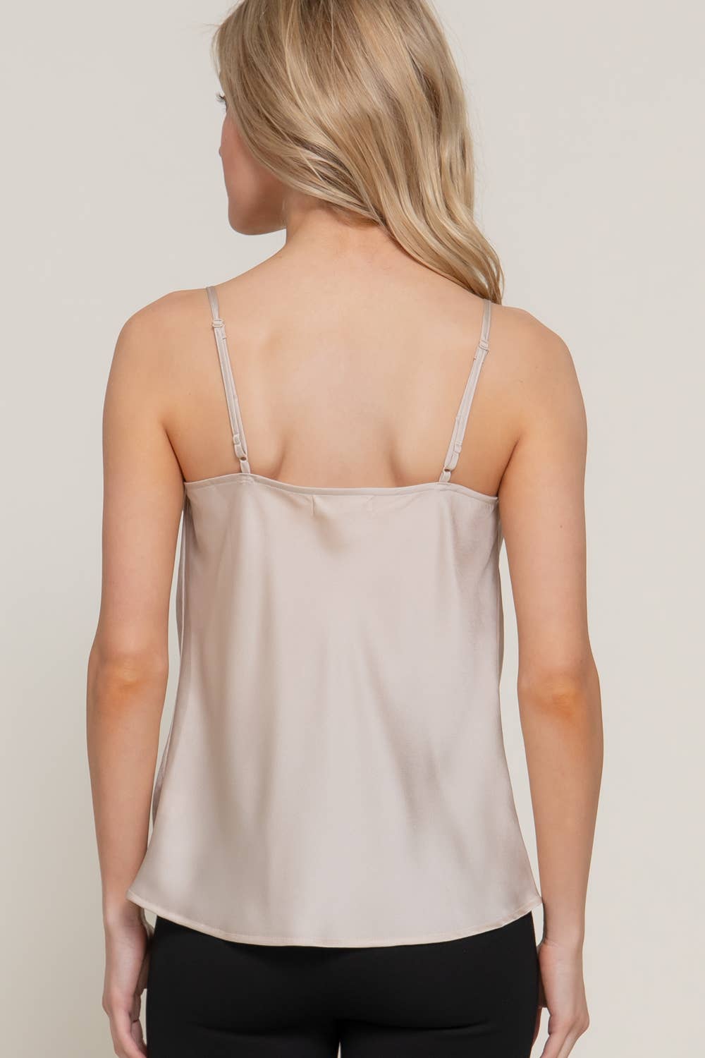Active USA - Women's Cowl Neck Satin Cami Top - T13553