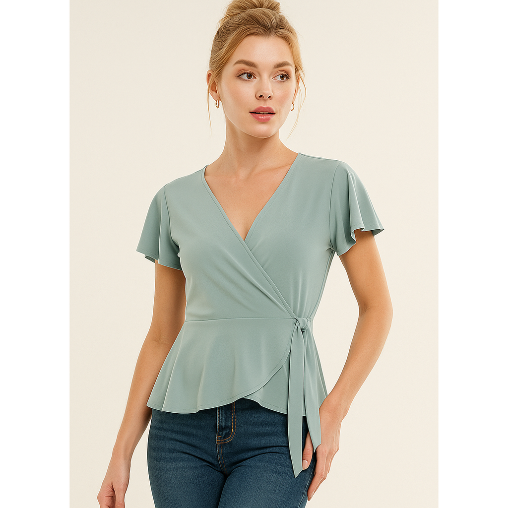 Lily Star - Blusa cruzada suave con estampado floral - MT1185036WPL