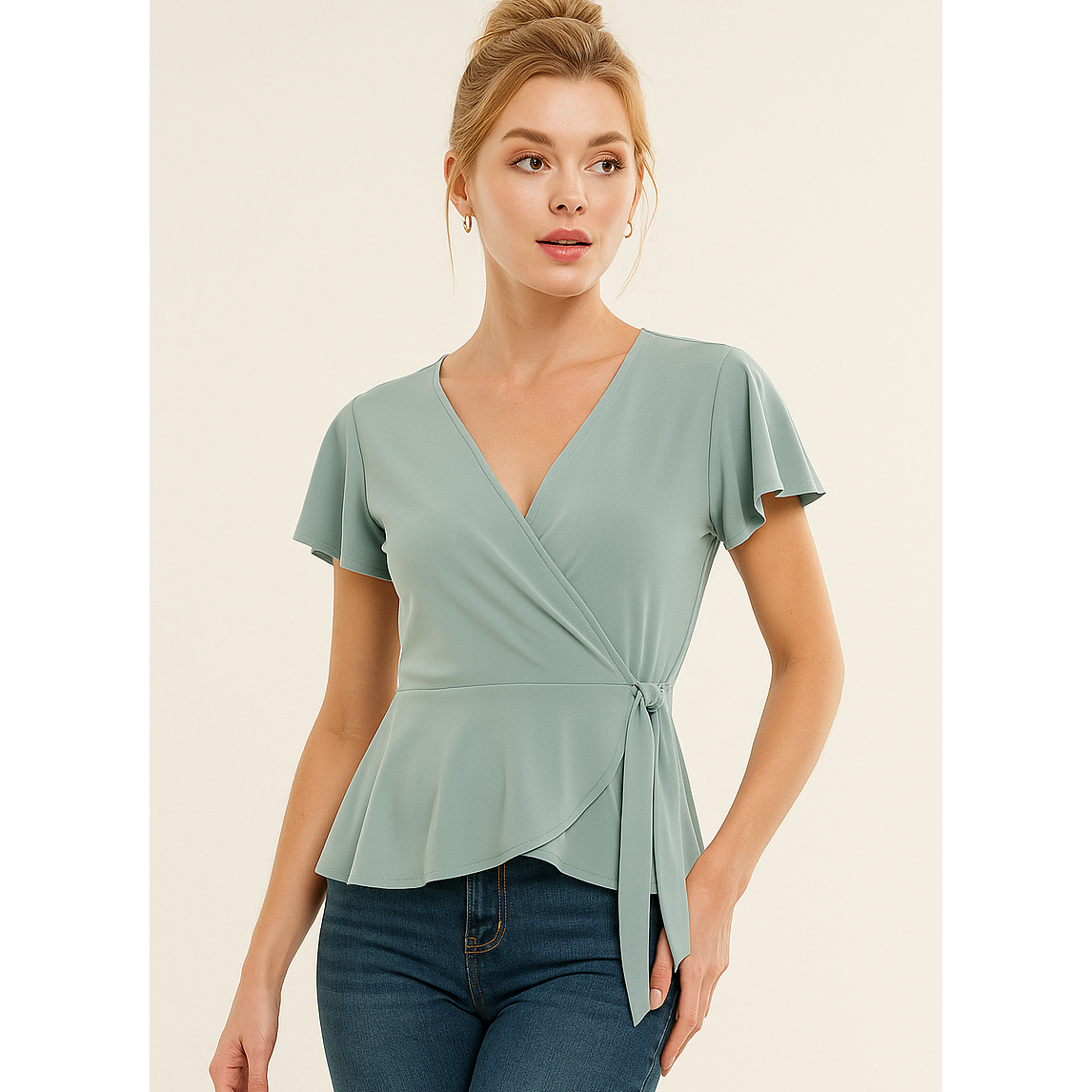 Lily Star - Women's Soft Bloom Wrap Blouse - MT1185036WPL
