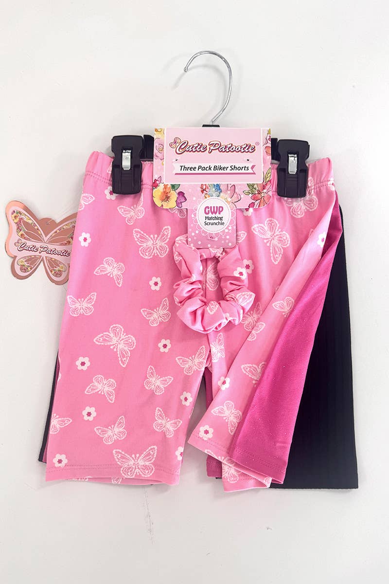 Girl's Biker Short Set (Hanger 3pc/Pack) - GLS-Y26-89525BB