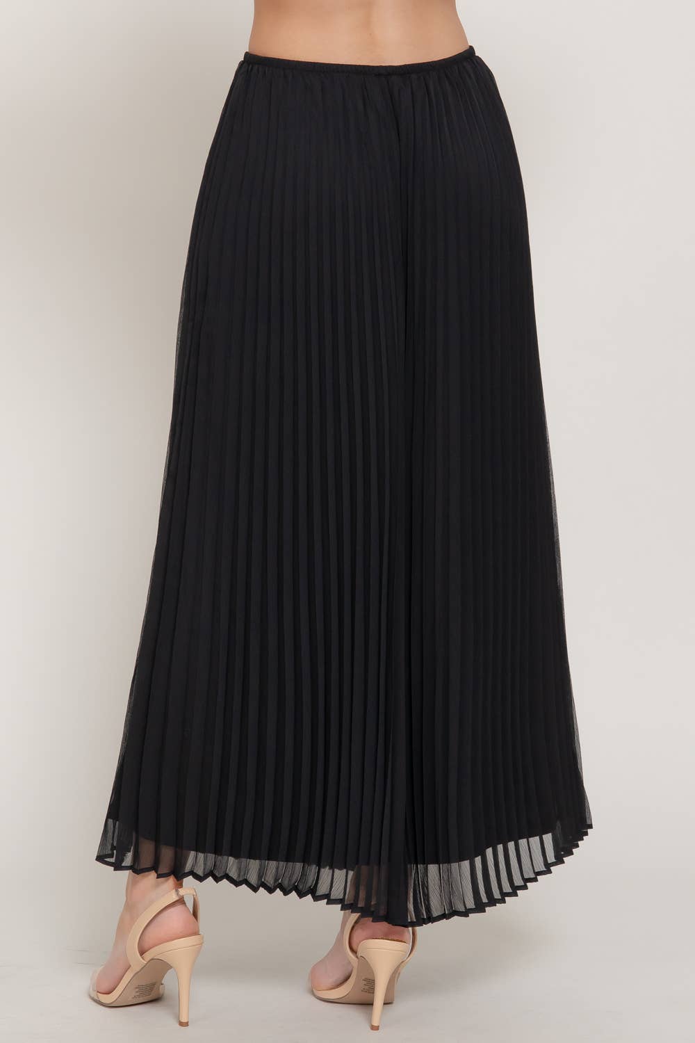 Active USA - Falda larga de gasa con detalle plisado para mujer - S15058