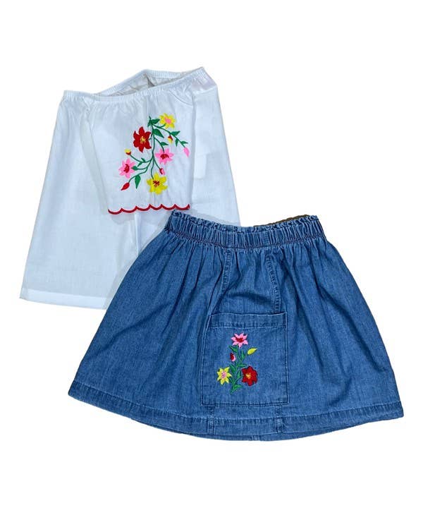 Unik - Conjunto de Falda Bordada para Niñas - SK2294
