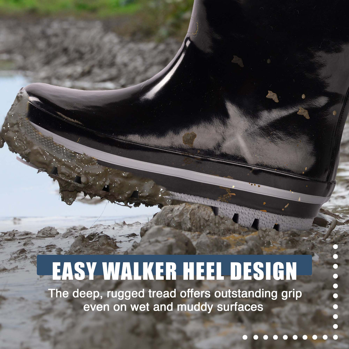 Norty Toddler Rain Boots - Black/Silver Color - 39816