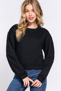 Active USA - Women's Long Sleeve Round Neck Crop SweatShirt - T13736