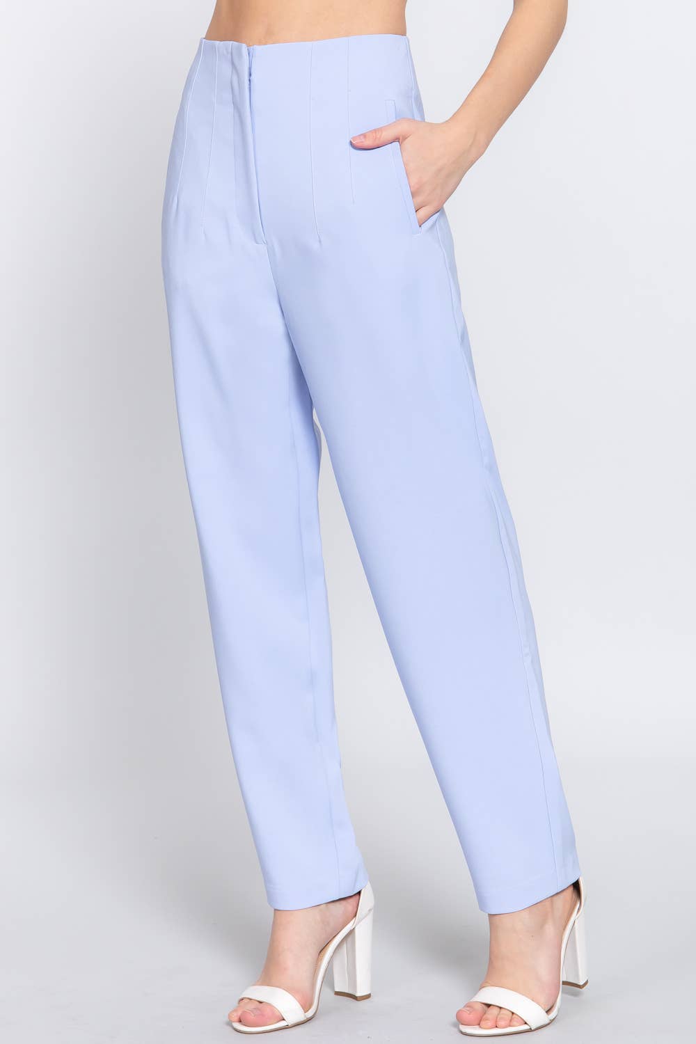 Active USA - Pantalón Largo de Cintura Alta con Pliegues - P13839