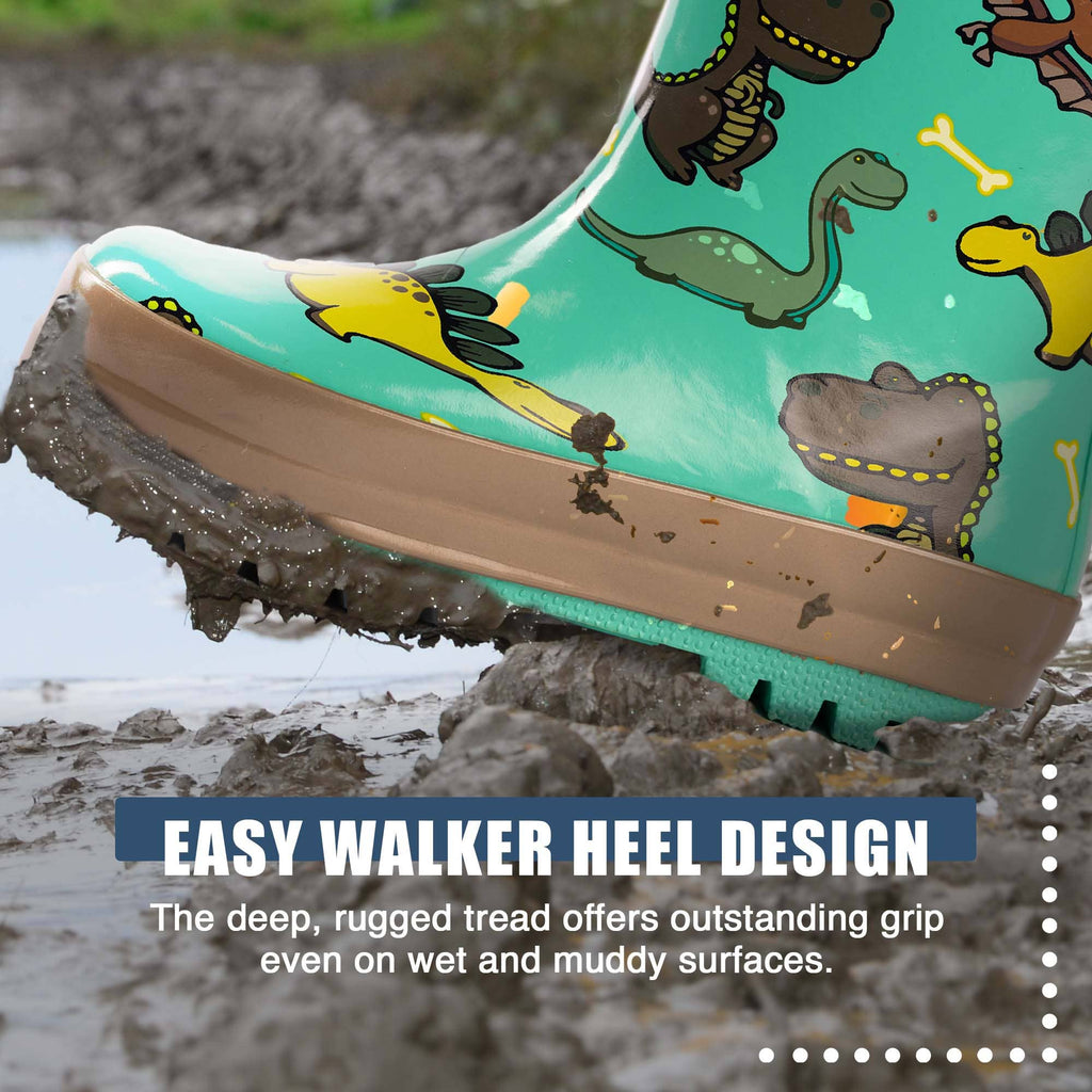 Norty Waterproof Rubber Rain Boots for Kids - Boys & Girls - 40558
