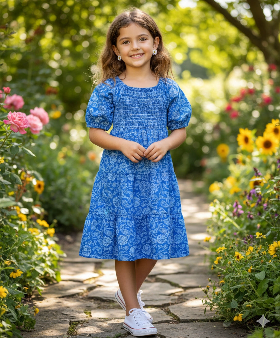 Unik - Girls Chiffon Multi Tier Short Sleeve Dress - DR2234