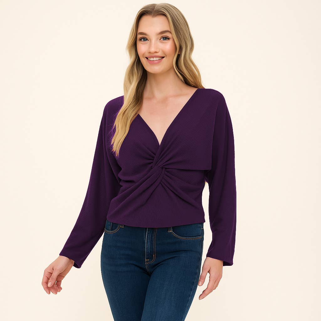 Colección Winslow - Top de punto acanalado con detalle retorcido para mujer - MA13234T36