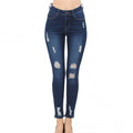 Wax Jeans - Women's Push-up High-Rise Destructed Skinny Jean - 90174