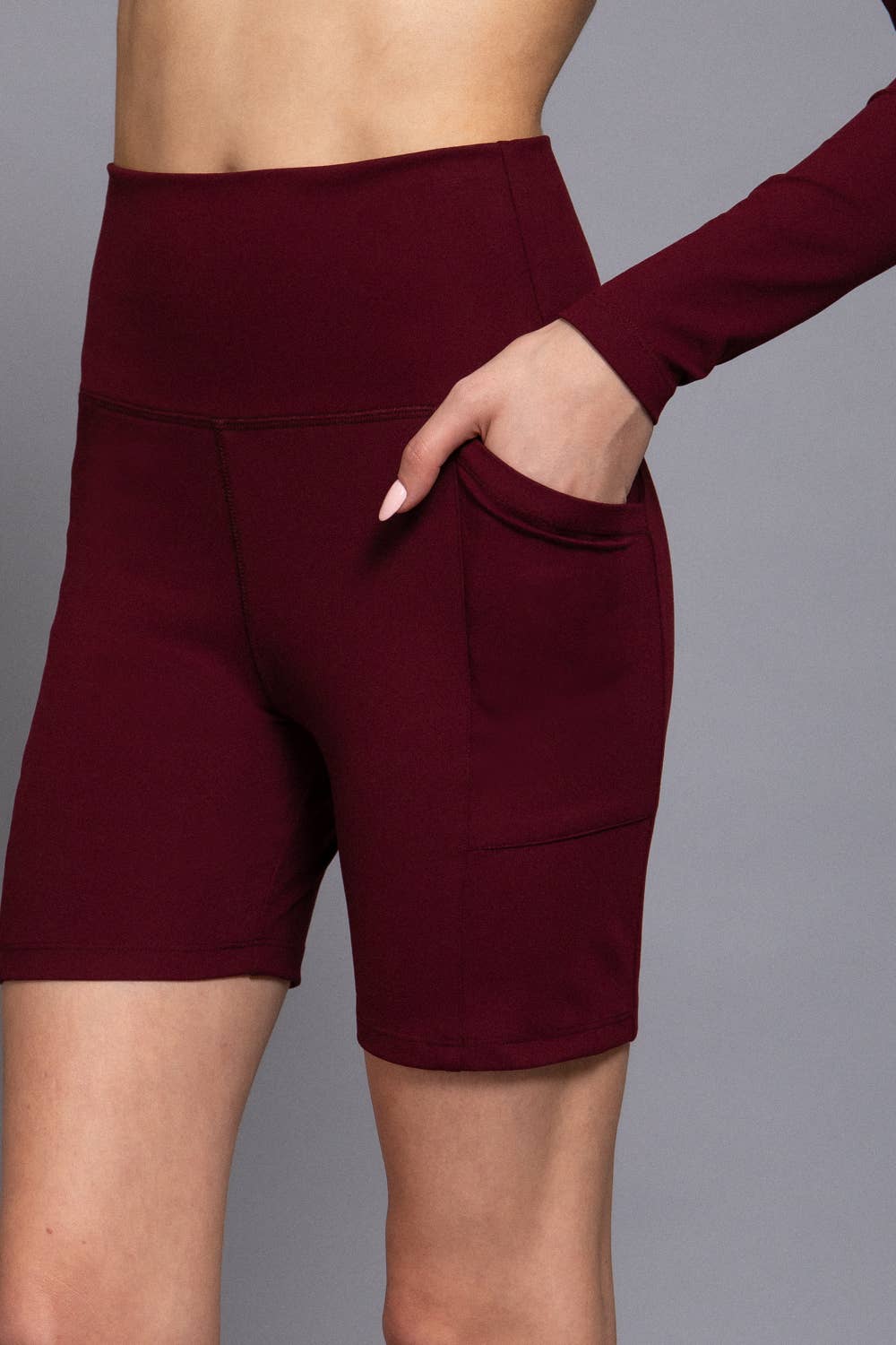 Active USA - Waist Band Workout Bike Short with Pocket - P14776