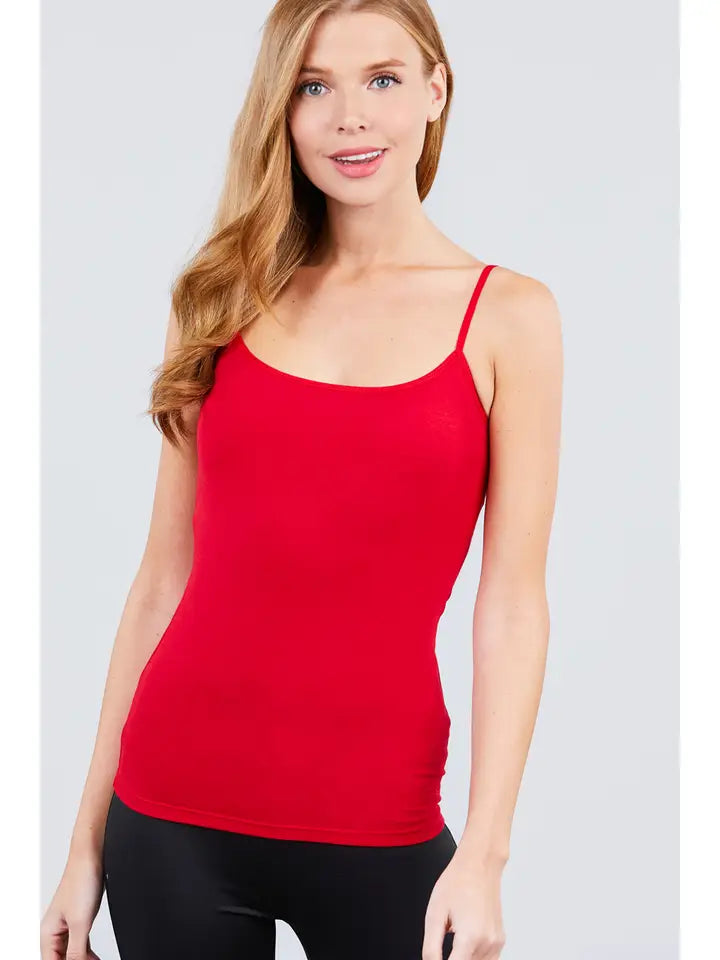 Active USA - Women's Cropped Cami Tank with Adjustable Spaghetti Straps - T9669