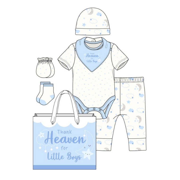 8 Pcs Hanging Baby Gift Set Bodysuit Leggings Bib Mitten Cap