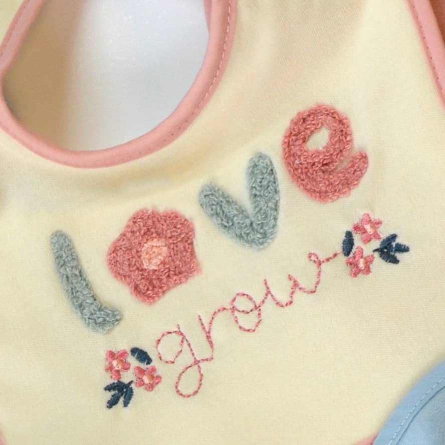 5 Pack Soft Cotton Poly Embroidered Baby Bibs