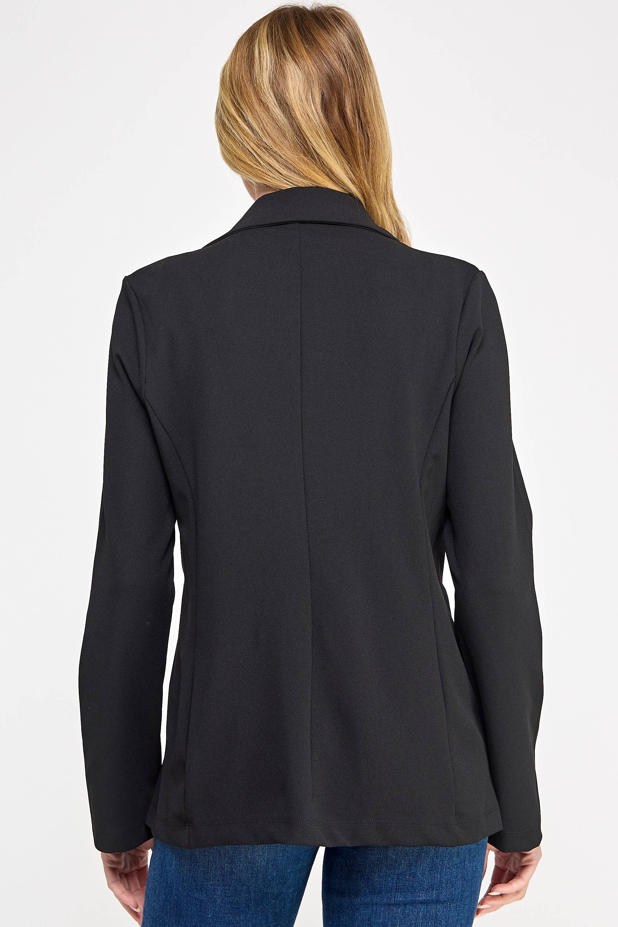 Women's Scuba Crepe Knit Blazer No Pocket - MJ6138A