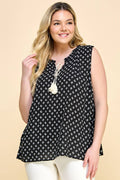 Colección Winslow - Túnica sin mangas estilo babydoll con borlas para mujer [Tallas Grandes] - T458879H56X