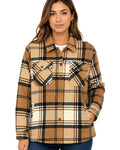 Ladies' Plush Shacket with Sherpa Lining - LS5-H35