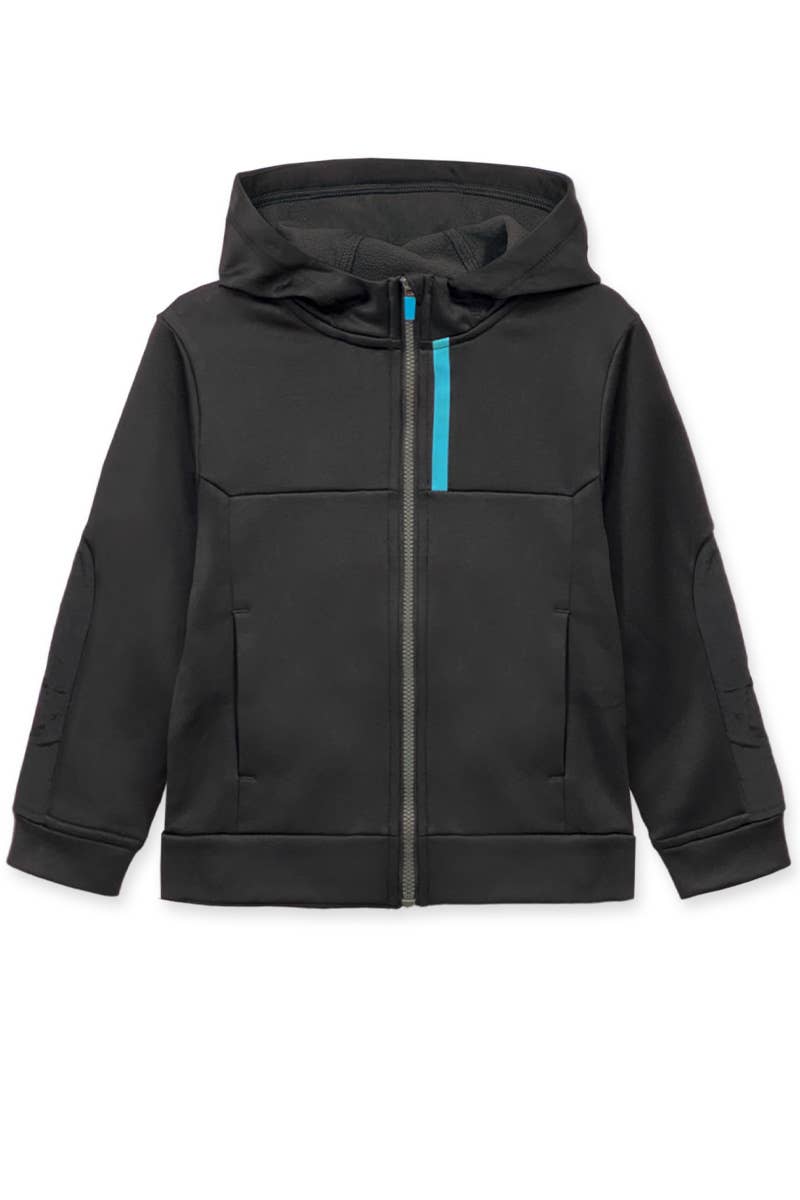 NOKI Boy's Fleece Active Zip Up Hoodie - TFJ-R24-5006T-BLK
