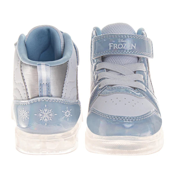 Frozen Girls Anna & Elsa Light-Up High-Top Sneakers with Hook and Loop Closure - CH100213