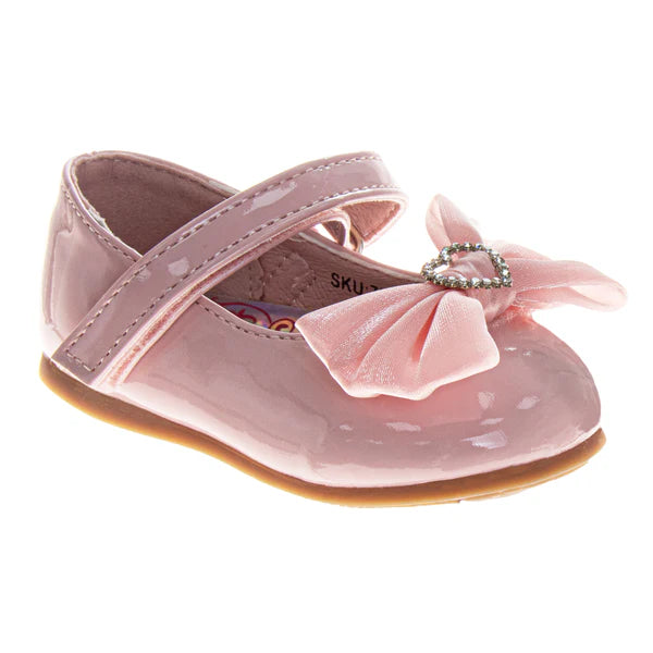 Josmo Girl's Infant Dress Shoes Patent Finish Glossy Formal Flats - 99205