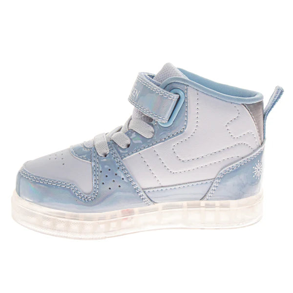 Frozen Girls Anna & Elsa Light-Up High-Top Sneakers with Hook and Loop Closure - CH100213