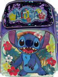 Disney - Lilo & Stitch Flowers Purple Sequin 17" Large Backpack - A28497