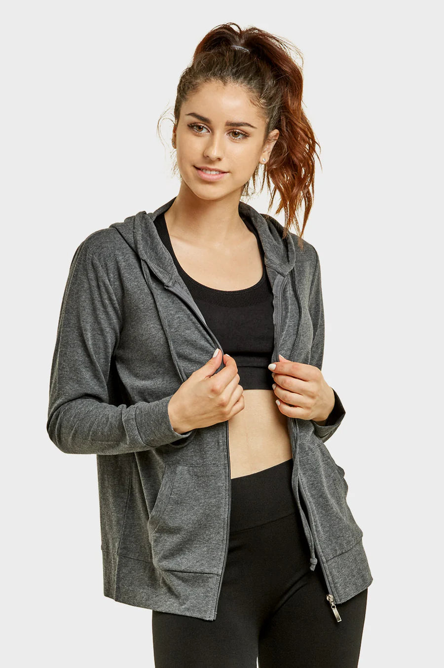 Sofra Ladies Single Jersey Zip-Up Hoodie Jacket [PLUS] - HDC7000XA