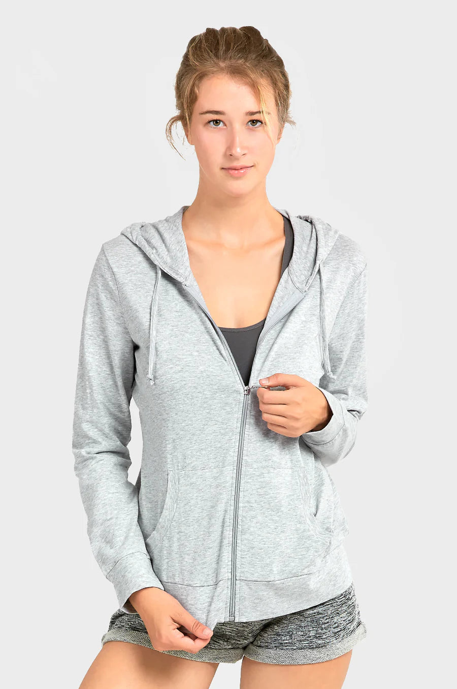Sofra Ladies Single Jersey Zip-Up Hoodie Jacket [PLUS] - HDC7000XA