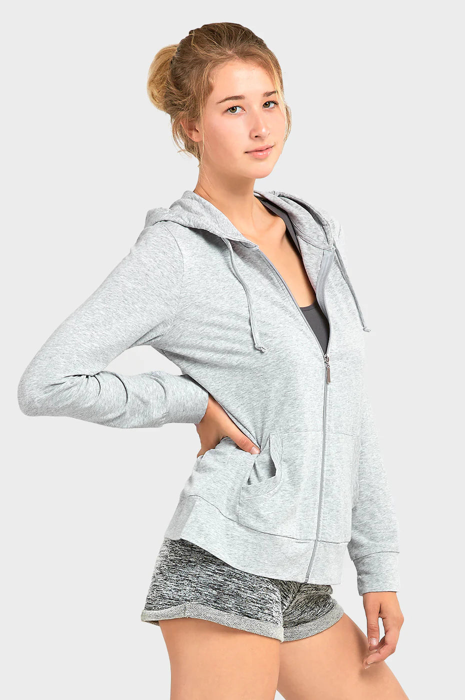 Sofra Ladies Single Jersey Zip-Up Hoodie Jacket - HDC7000A