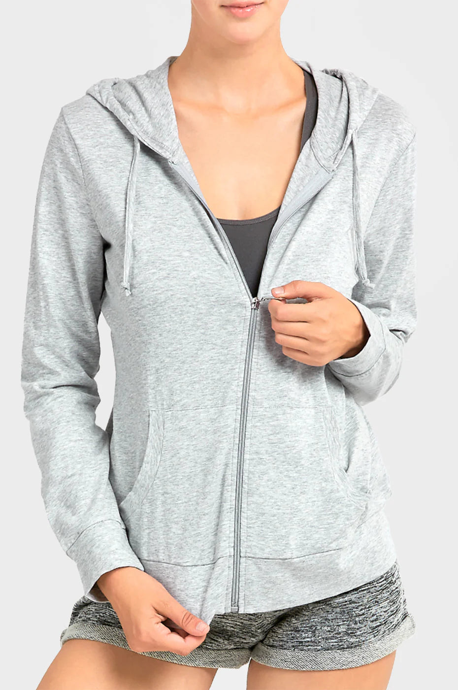 Sofra Ladies Single Jersey Zip-Up Hoodie Jacket - HDC7000A