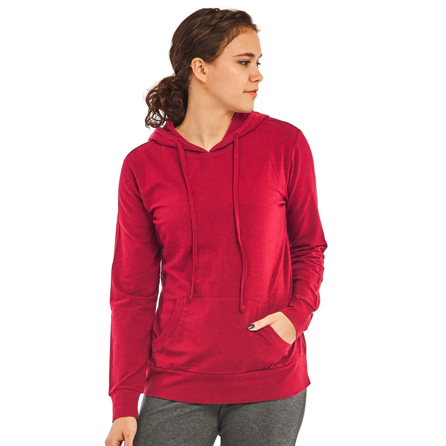 Sofra Ladies Single Jersey Pullover Hoodie - HDC7001A