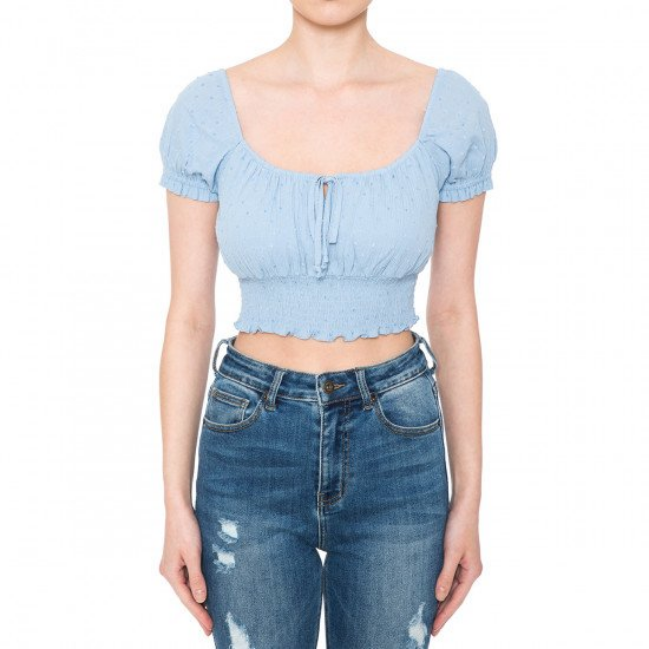Ambiance - Women Keyhole Neck Crop Top - 73340