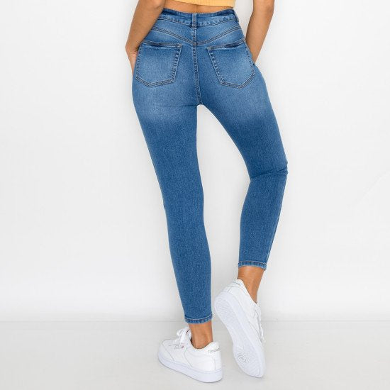 Wax Jean - High Waist Skinny Knit Denim Jeans - 90241