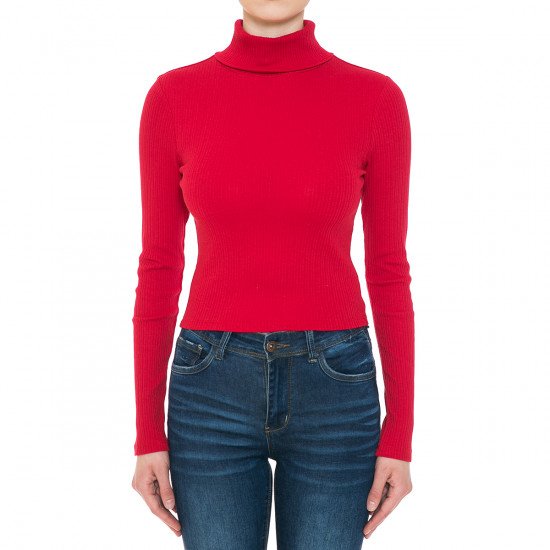 Ambiance - Women's Ribbed Turtleneck LS Shirt - 73328
