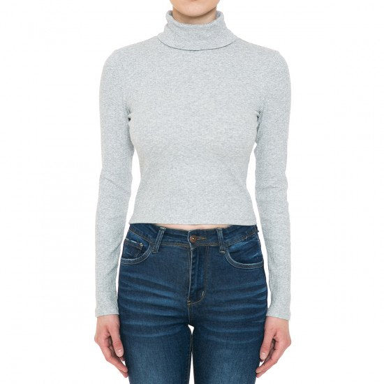Ambiance - Women's Ribbed Turtleneck LS Shirt - 73328