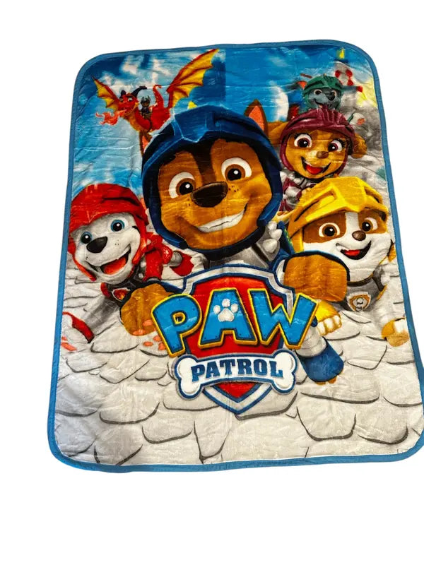 Twin Raschel Blanket 60"X80" Paw Patrol Knights