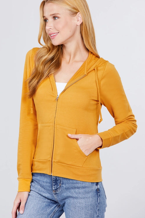 Active USA - Long Sleeve Zipper French Terry Hoodie Jacket - J1482