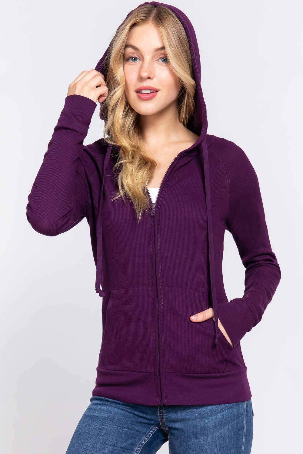 ACTIVE USA HOODIE THERMAL JACKET J11758 PURPLE S