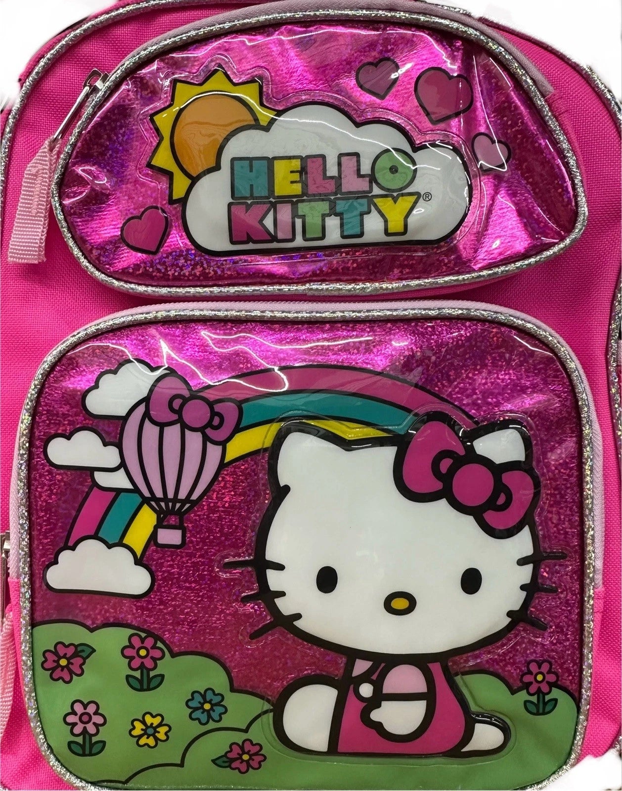 Hello Kitty - Pink Shiny 12” Hot-Pink Backpack - B24HK61597-PI