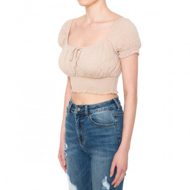 Ambiance - Women Keyhole Neck Crop Top - 73340