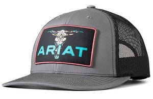 Ariat Mens Hat Baseball Cap Logo Bull Skull Patch - A300085907