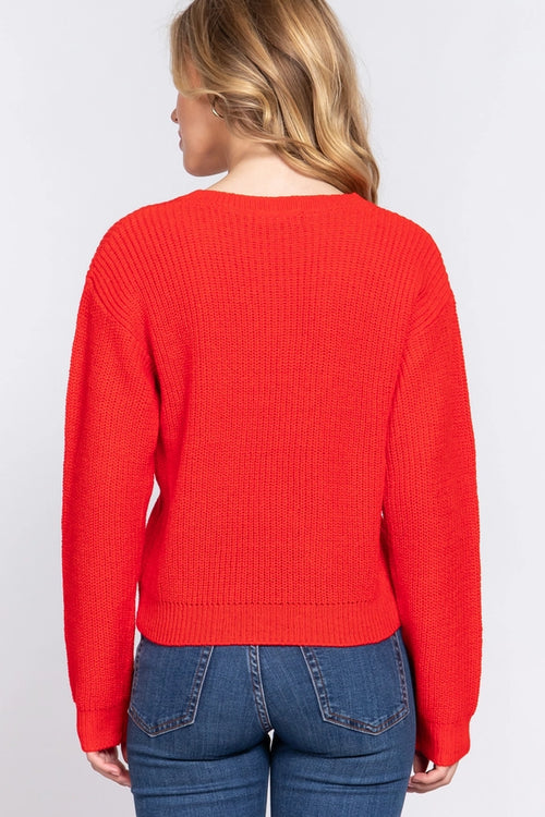 Active USA - Long Sleeve V-Neck Sweater - SW13683