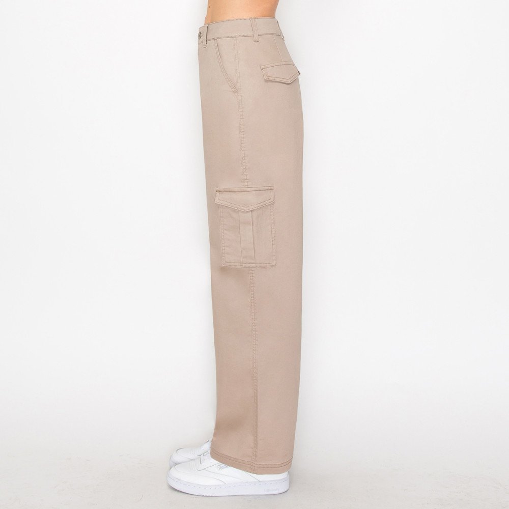 Wax Jean - Women's Twill Wide Leg Cargo Pants - 90339