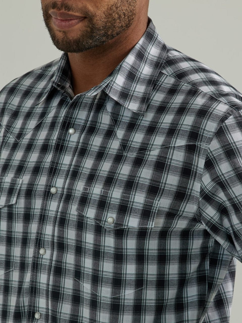 Men's Plaid Long Sleeve Western Shirt - 112330341