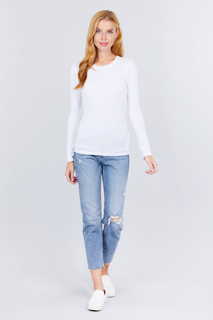 Active USA - Women's Crew Neck Cotton Jersey Top - T11770