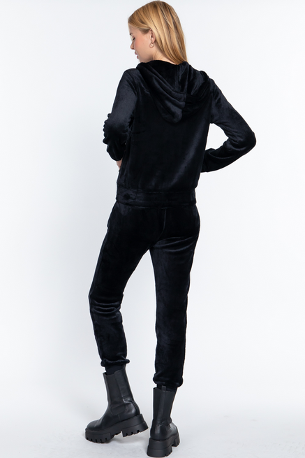 Active USA - Faux Fur Jacket & Jogger Pants Set - SET12297