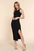 Active USA - Halter Neck Side Slit Detail Long Dress - D13828