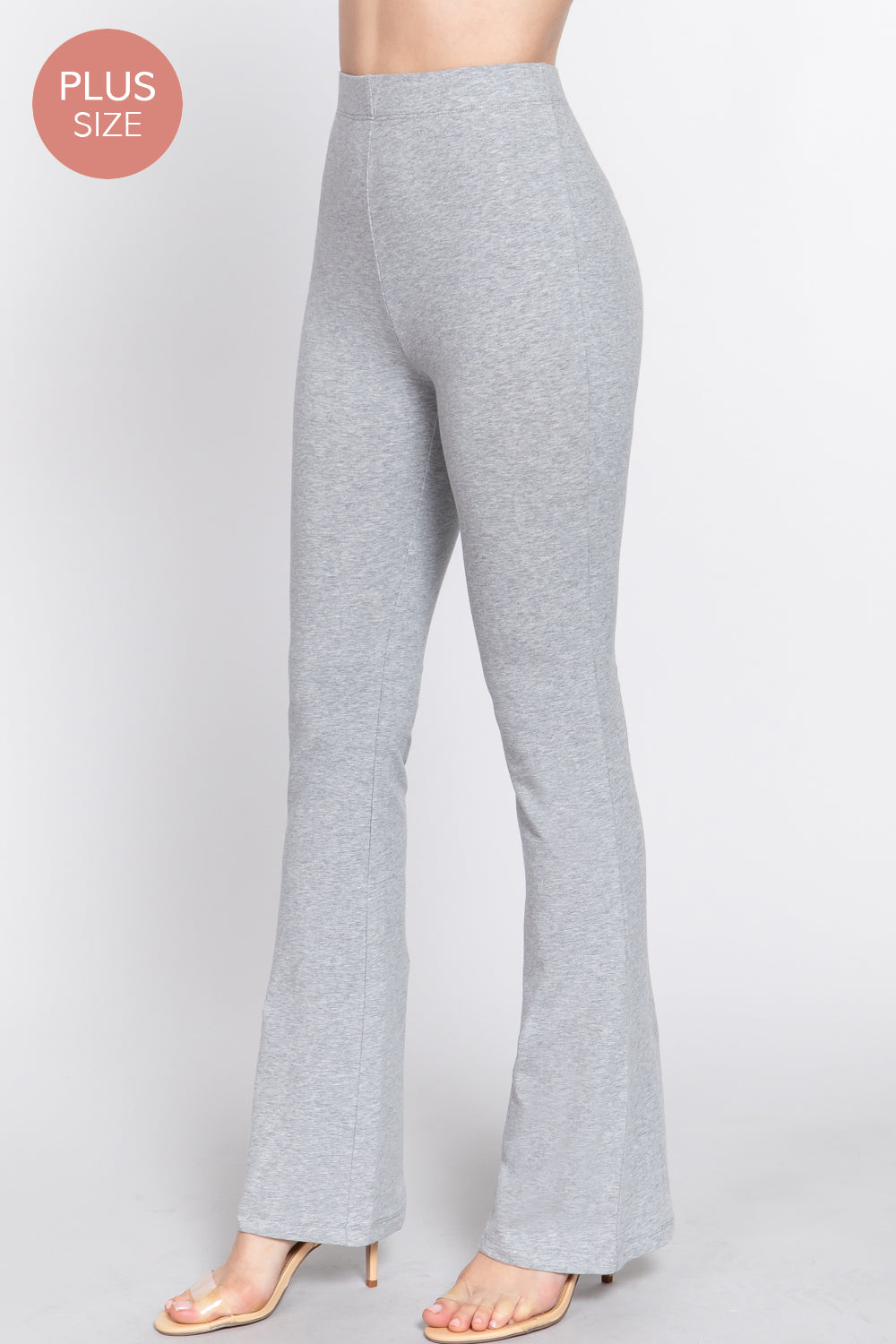 Active USA - Women's  Plus Size Waist Elastic Slim Flare Yoga Pants - P73392