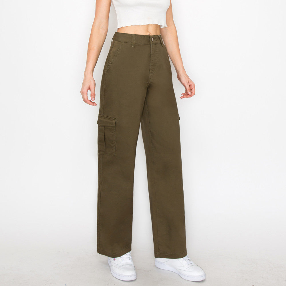Wax Jean - Women's Twill Wide Leg Cargo Pants - 90339