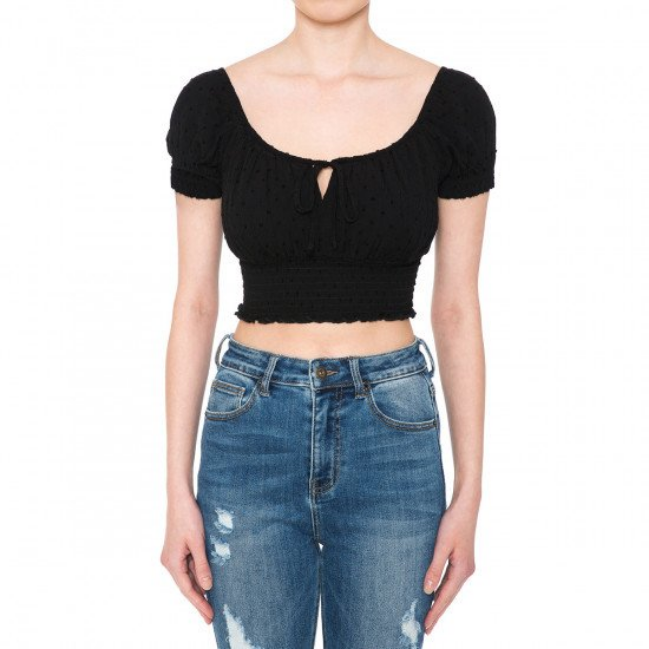 Ambiance - Women Keyhole Neck Crop Top - 73340